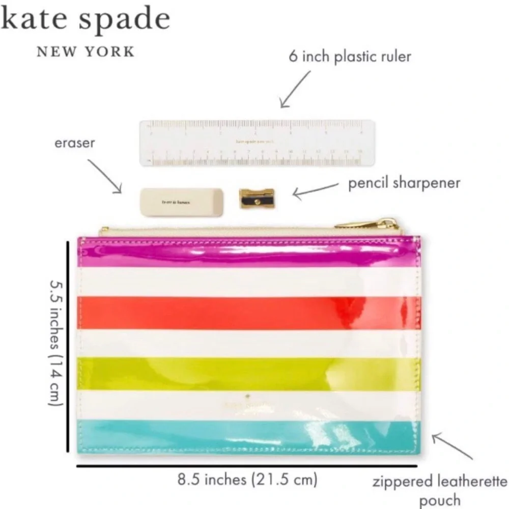 NWT Kate Spade Candy Stripe Pencil Pouch